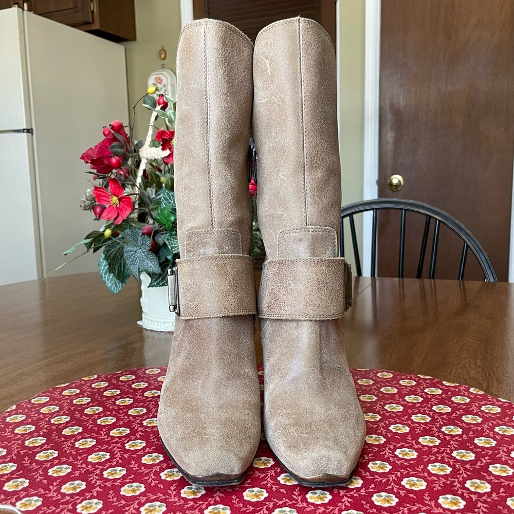 Donald J. Pliner “Bodil” Distressed Italian Leather Mid-Calf Boot, US Size 7M - Picture 3 of 15